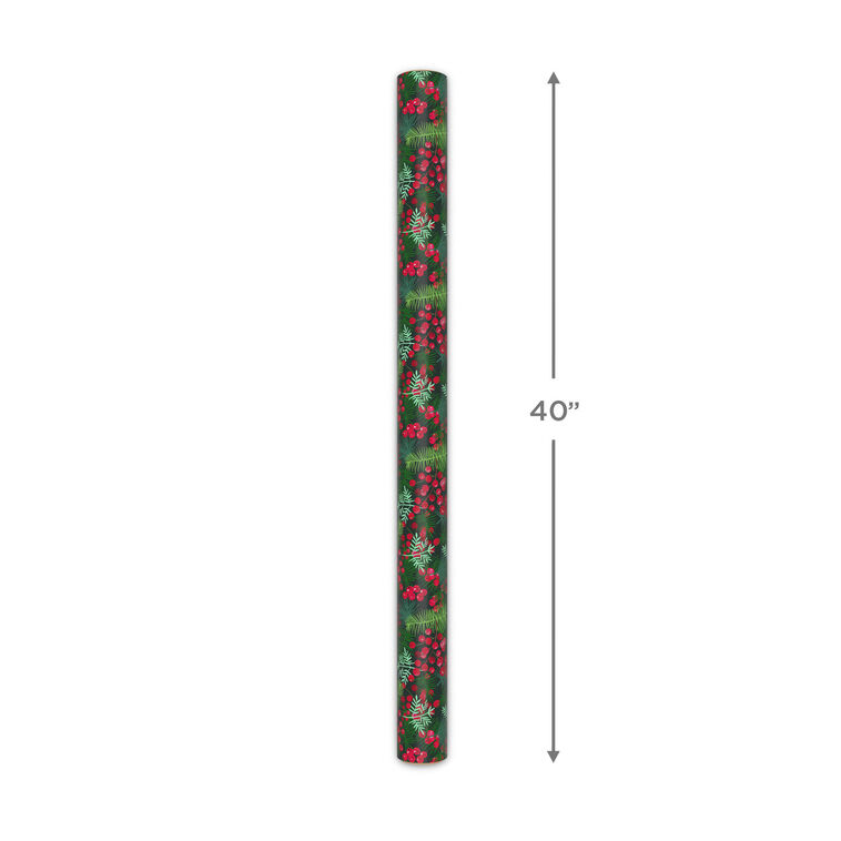Pine and Berry Collage Jumbo Christmas Gift Wrap Measurement image number 5