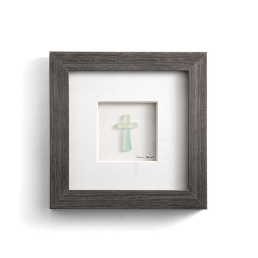 Demdaco Sea Glass Cross Wall Art, 6x6, 