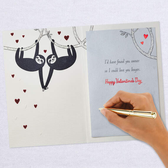 Cute Sloth Love You Longer Valentine's Day Card, , large image number 6
