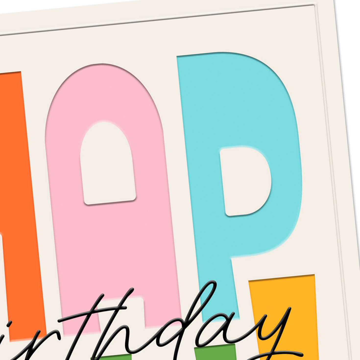 Mod Colorful Lettering Blank Birthday Card Card Front Detail image number 3