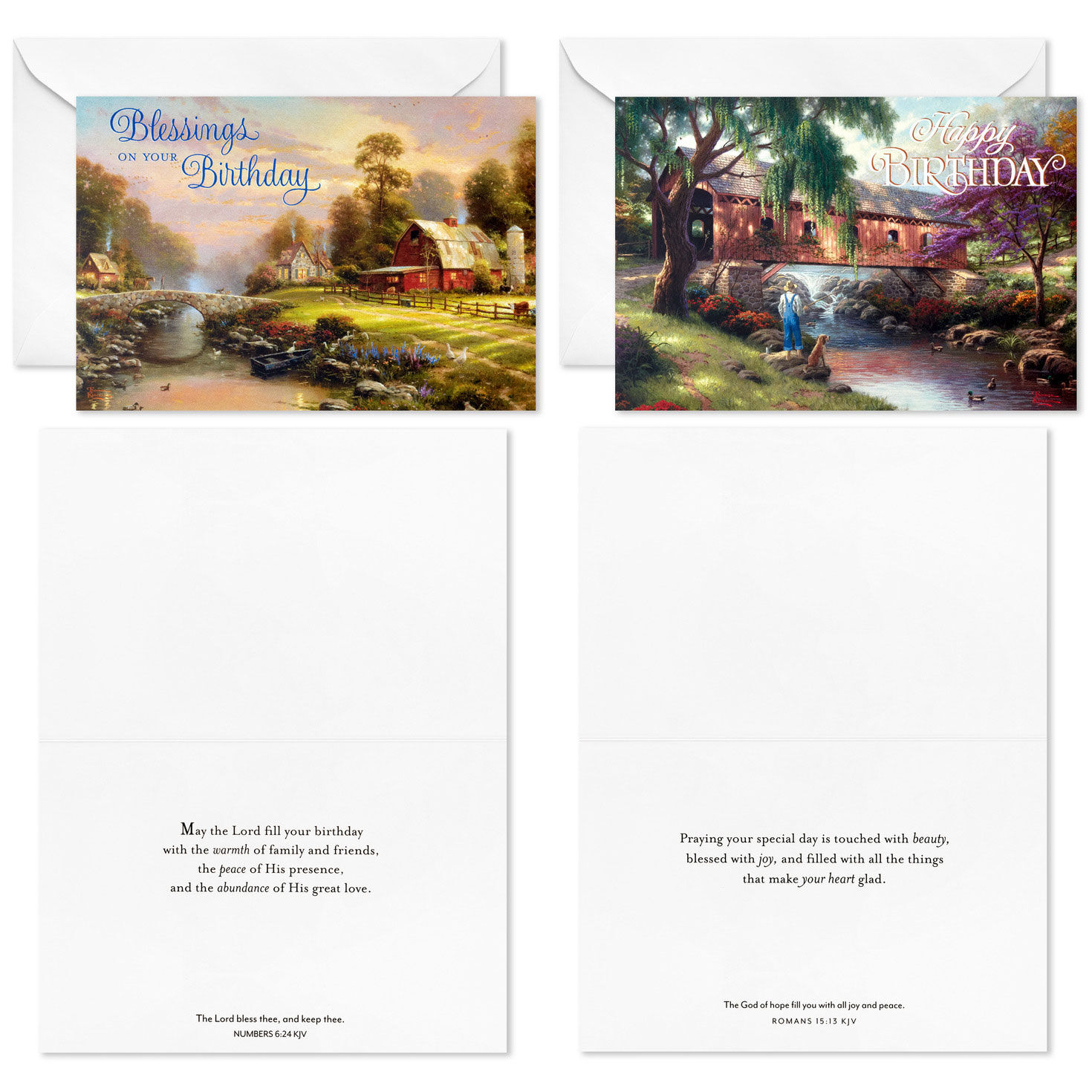 Thomas Kinkade Religious Birthday Cards Assortment Card Fronts with Sentiment image number 4