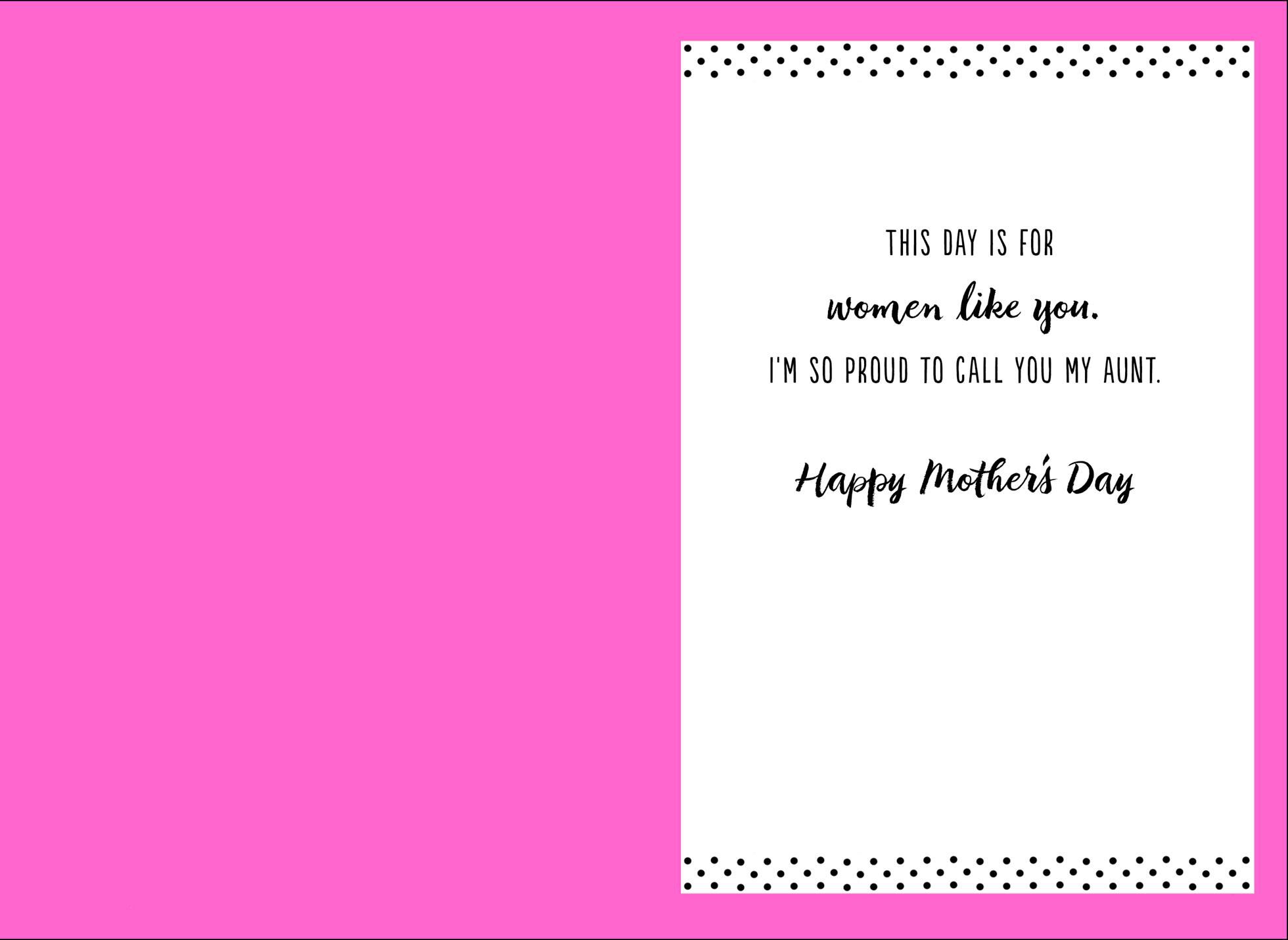 Proud You Are My Aunt Mother's Day Card