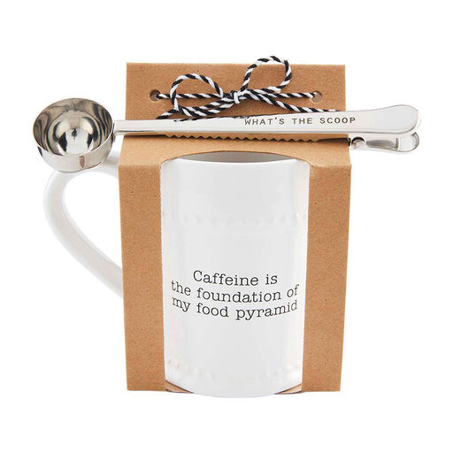 Mud Pie Food Pyramid Mug and Coffee Scoop, Set of 2, 
