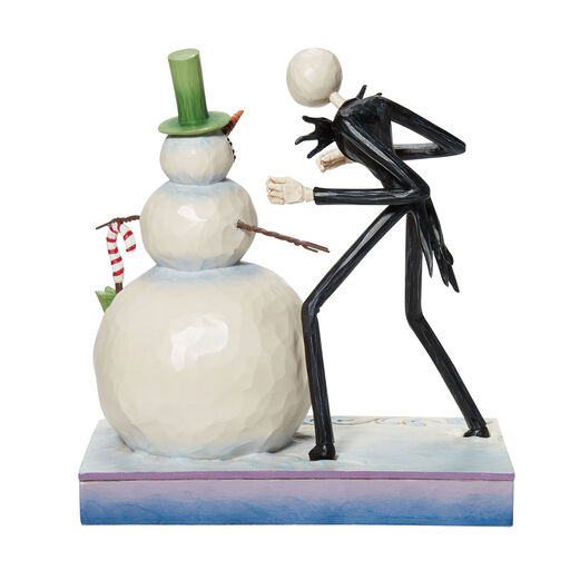 Jim Shore Disney Tim Burton's The Nightmare Before Christmas Jack With Snowman Figurine, 6.5", 