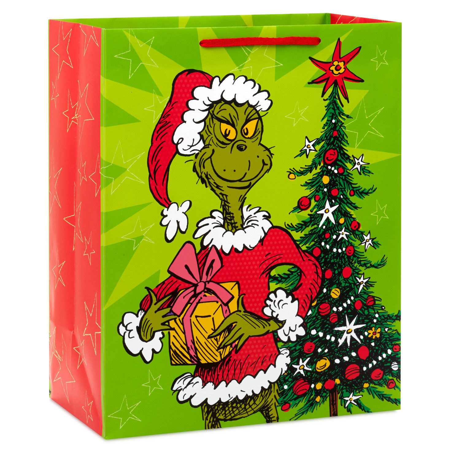 13" Dr. Seuss's How the Grinch Stole Christmas!™ Grinch With Present Large Christmas Gift Bag