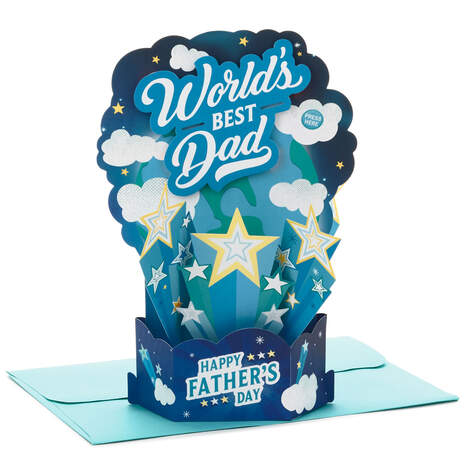 World's Best Dad Musical 3D Pop-Up Father's Day Card With Light, , large