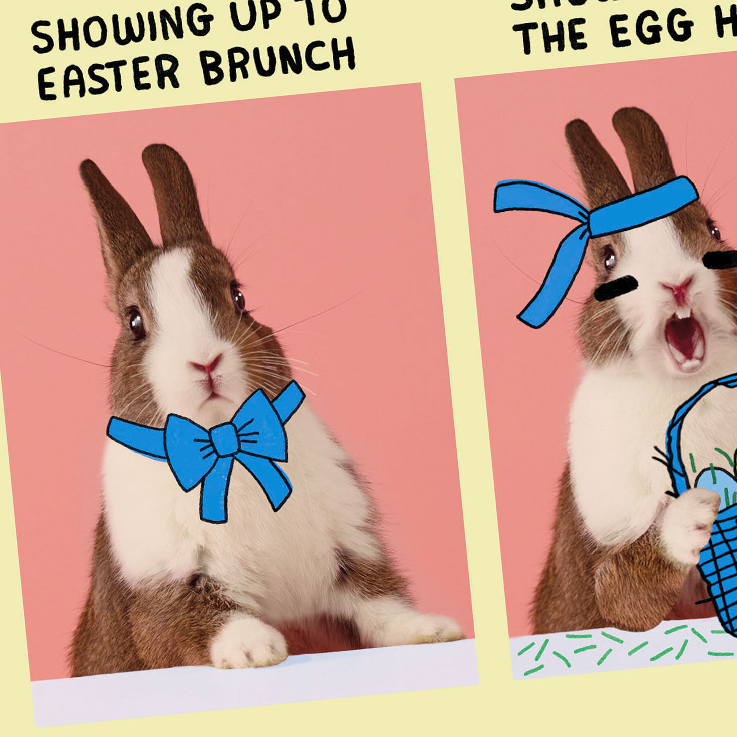 Bunny with Headband Funny Easter Card Card Front Detail image number 4