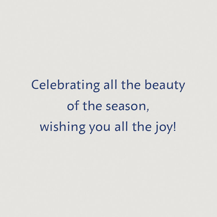 Modern Gold Lettering and Snowflakes on Blue Christmas Card Sentiment image number 2