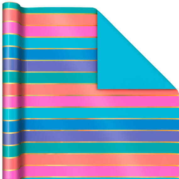 Stripes and Solids 3-Pack Reversible Wrapping Paper, 75 sq. ft. total, , large image number 5