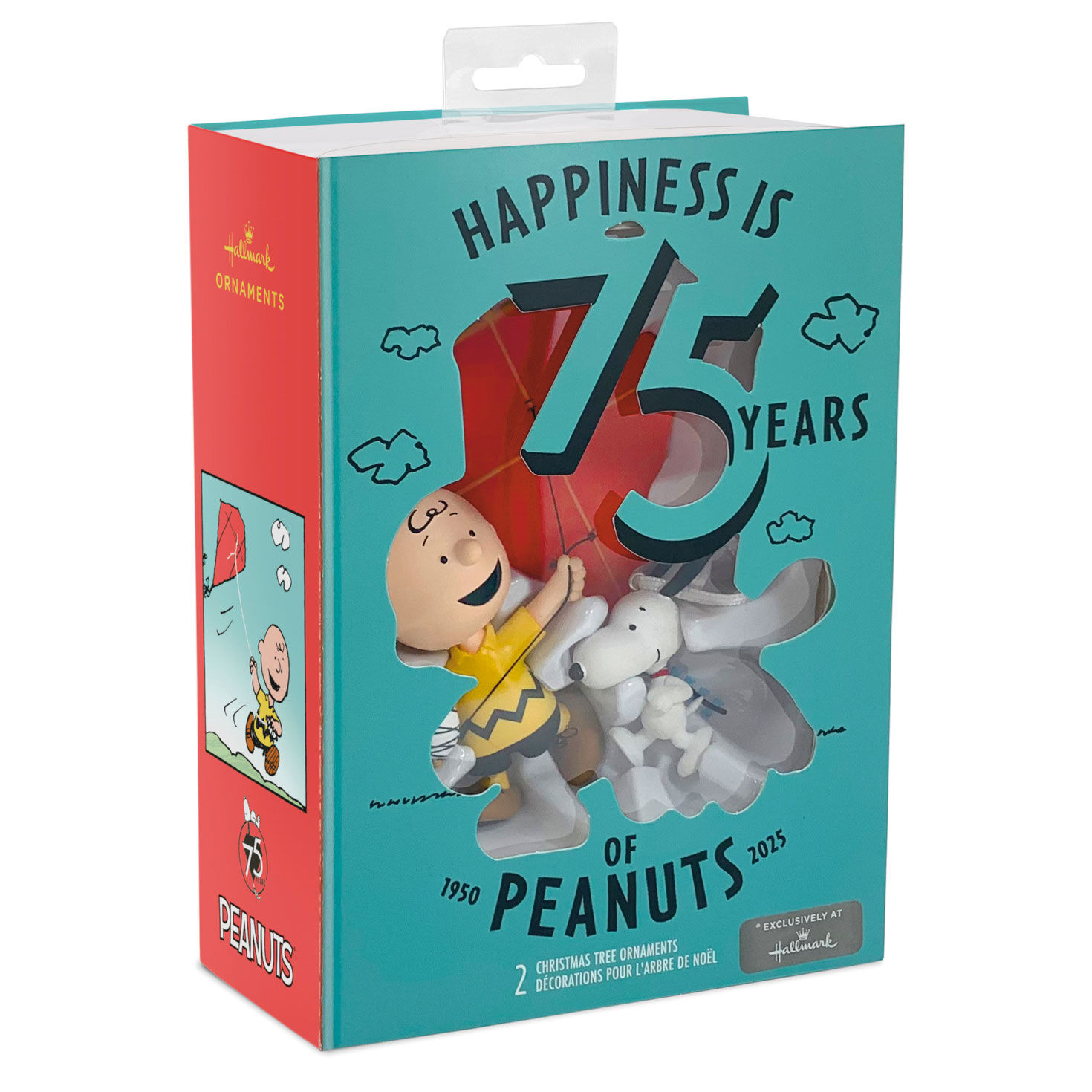 Peanuts® 75th Anniversary Charlie Brown and Snoopy Hallmark Ornaments, Set of 2 for only USD 28.99 | Hallmark