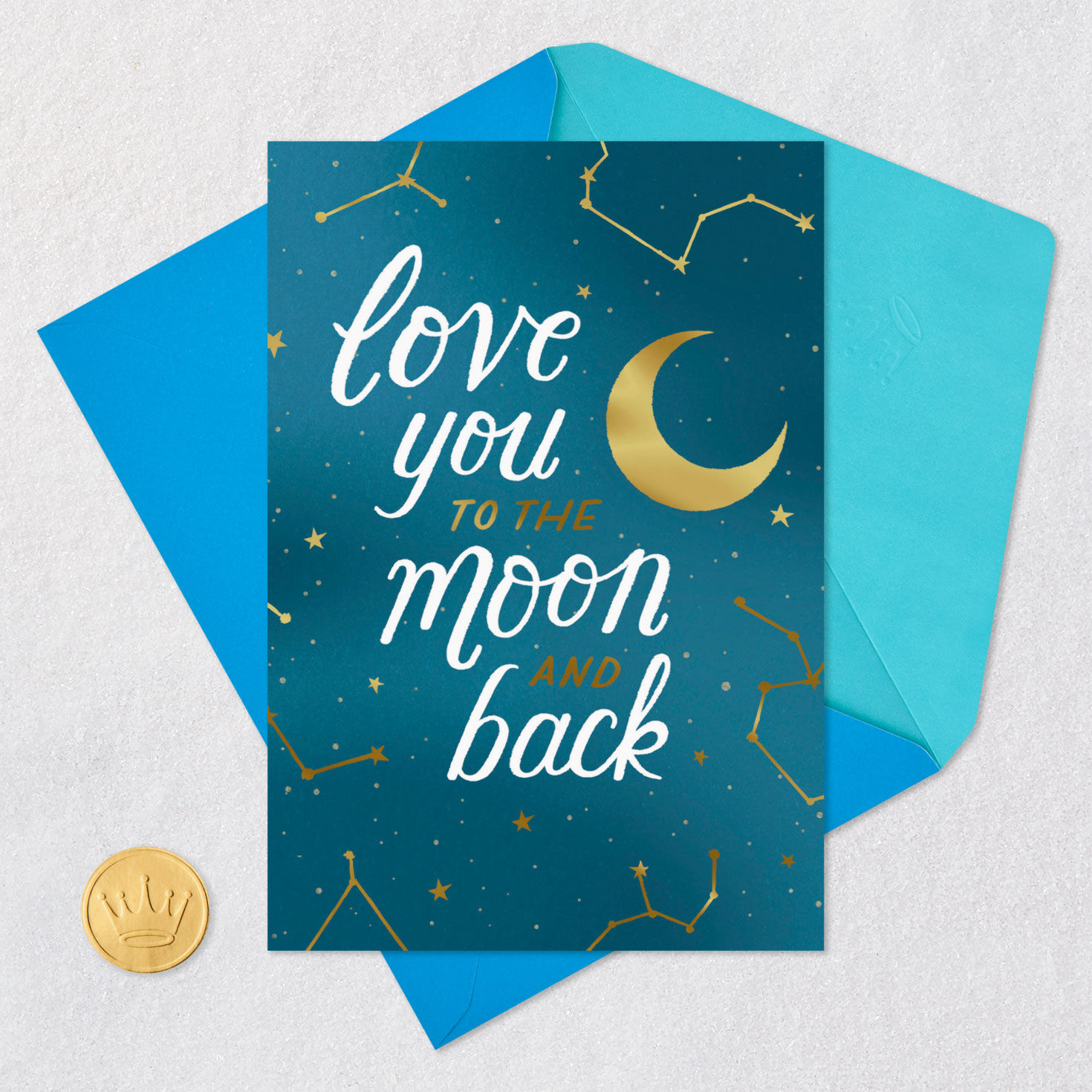 Night Sky Stars and Constellation Love Card Card Front with Envelope and Gold Seal image number 4