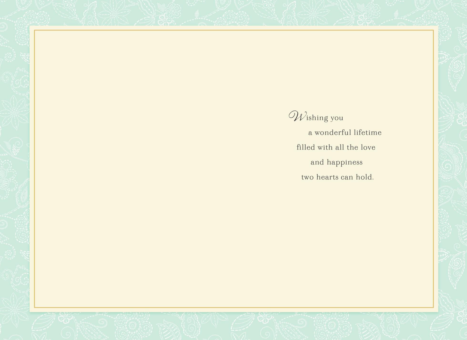 Hope and Promise Cake With Roses Wedding Card