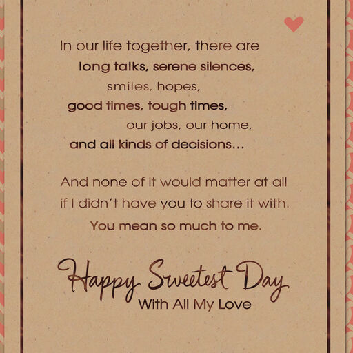 Our Life Together Sweetest Day Card for Husband, 