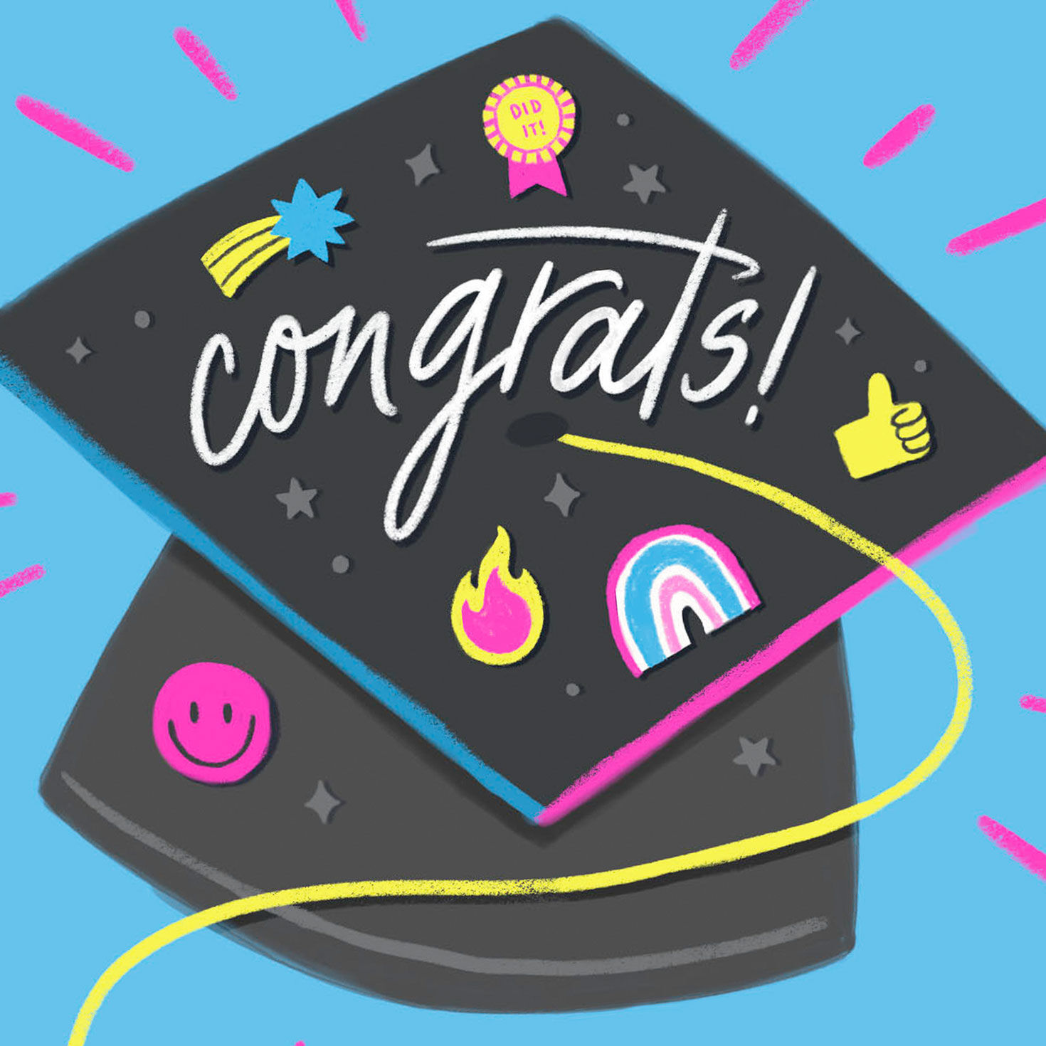 Decorated Grad Cap Graduation Card Card Front Detail image number 4