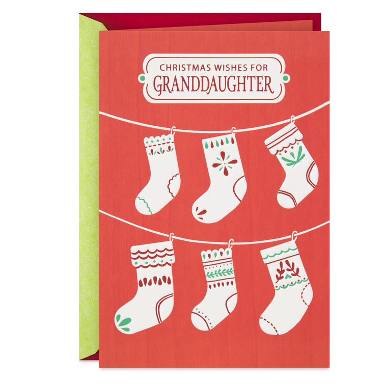 Christmas Wishes and Love Christmas Card for Granddaughter