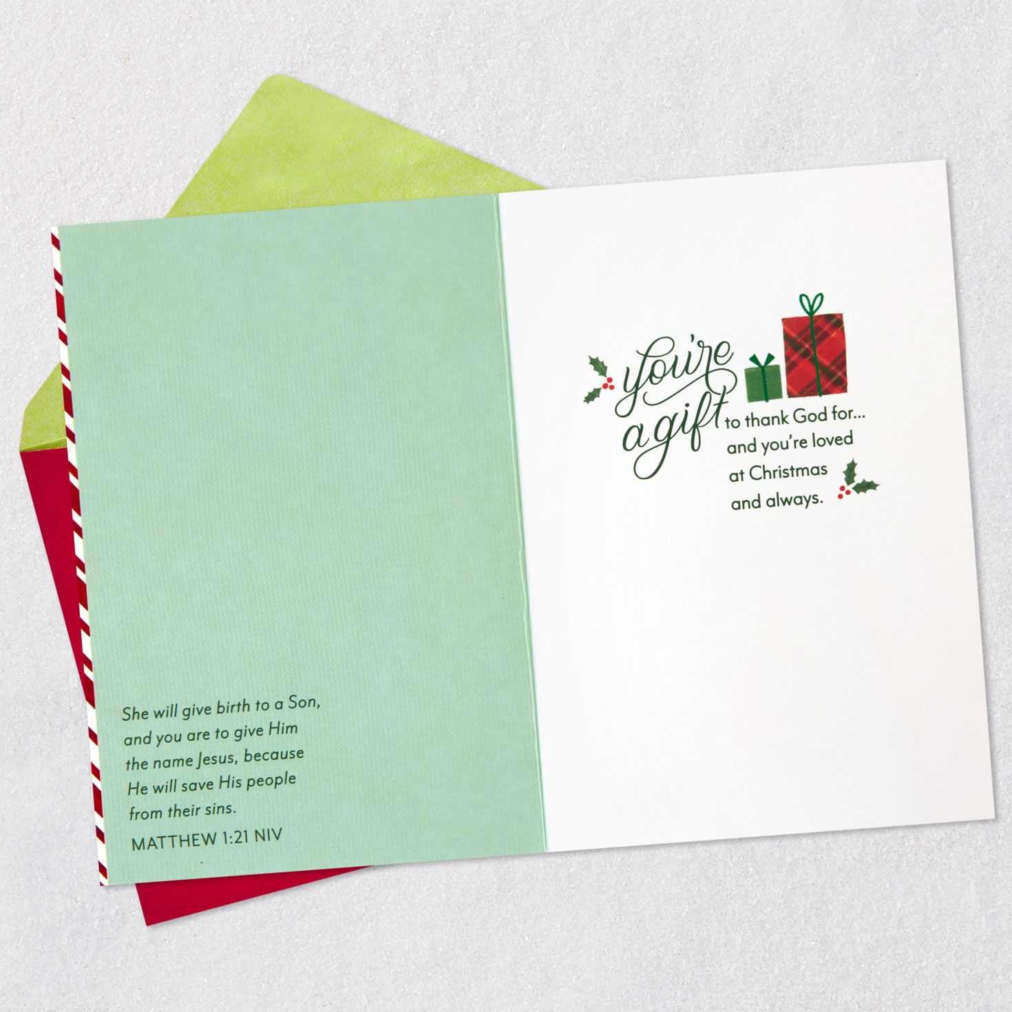 You're a Gift to Thank God for Religious Christmas Card for Grandson for only USD 4.99 | Hallmark