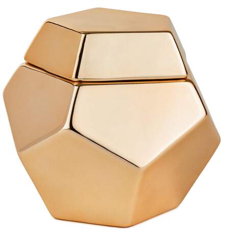 Gem-Shaped Gold Trinket Box, , large