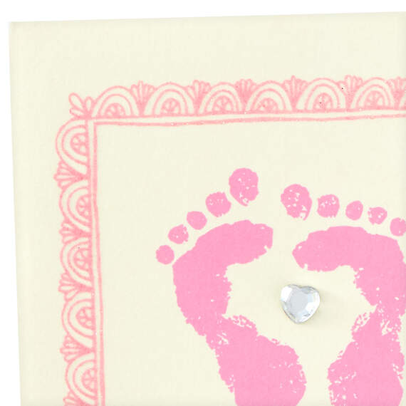 Sweet Little Feet Pink New Baby Card, , large image number 4