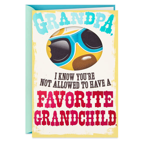 Favorite Grandchild Funny Pop-Up Birthday Card for Grandpa