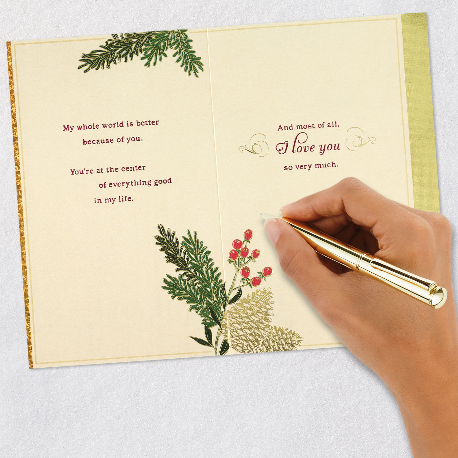 Pine Cones on Red Christmas Card signing card image number 9