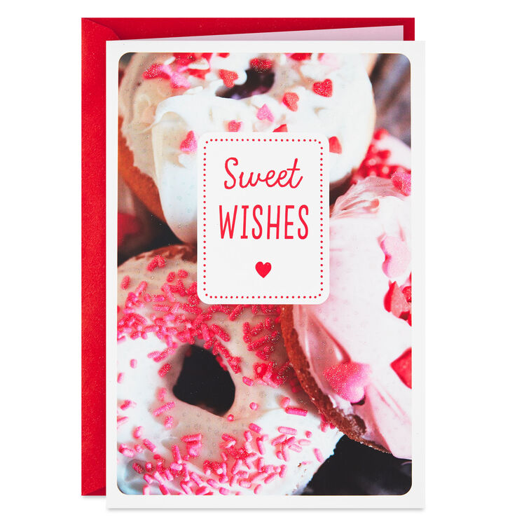 Sweet Wishes Sprinkle Donuts Valentine's Day Card