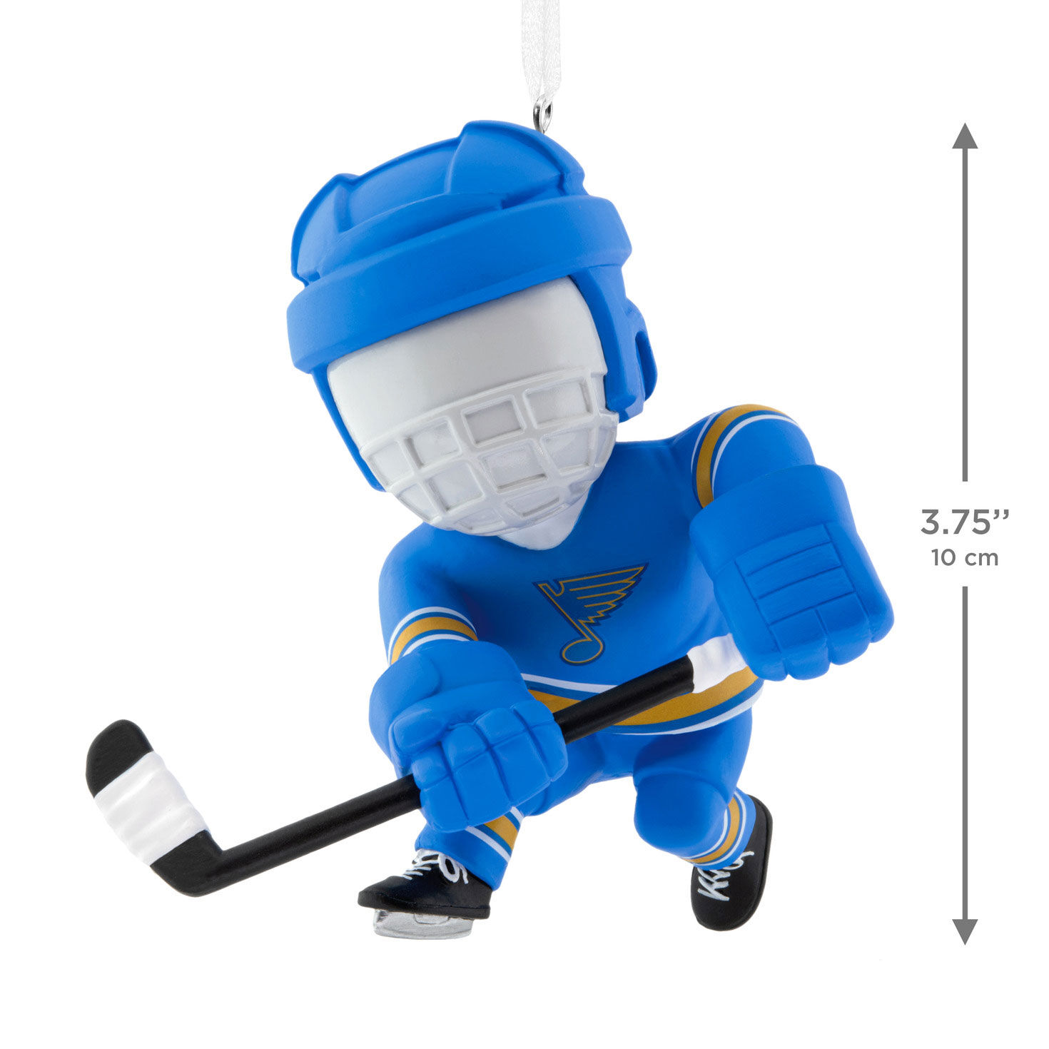 St. Louis Blues Hockey Player Christmas Ornament measurement image number 3