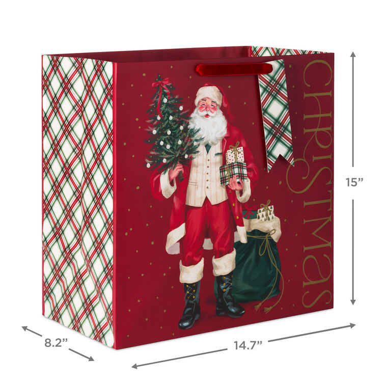 Smiling Santa Extra-Deep Christmas Gift Bag measurement image number 3