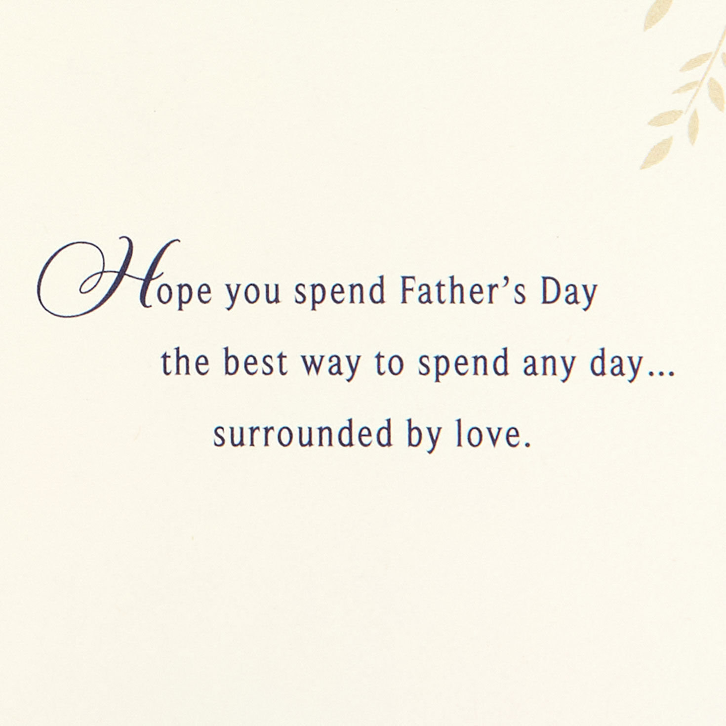 Botanical Gold and Blue Father's Day Card for Son Sentiment image number 2
