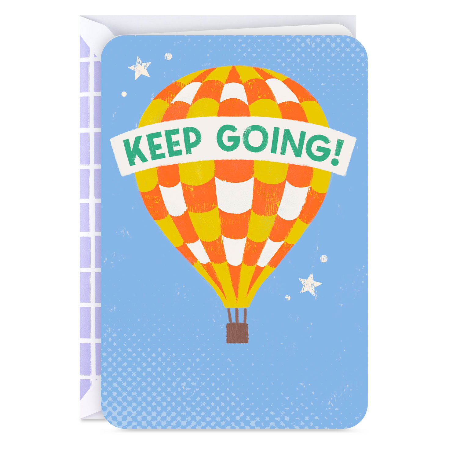 Keep Going, Hot Air Balloon Encouragement Card for Kid