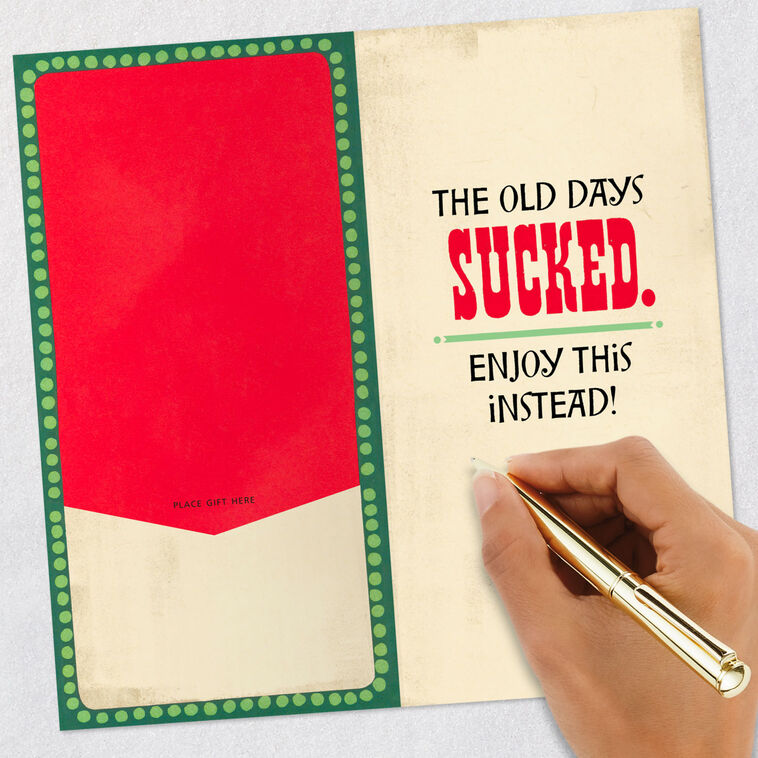 Old Timey Lettering Funny Money Holder Card signing card image number 7
