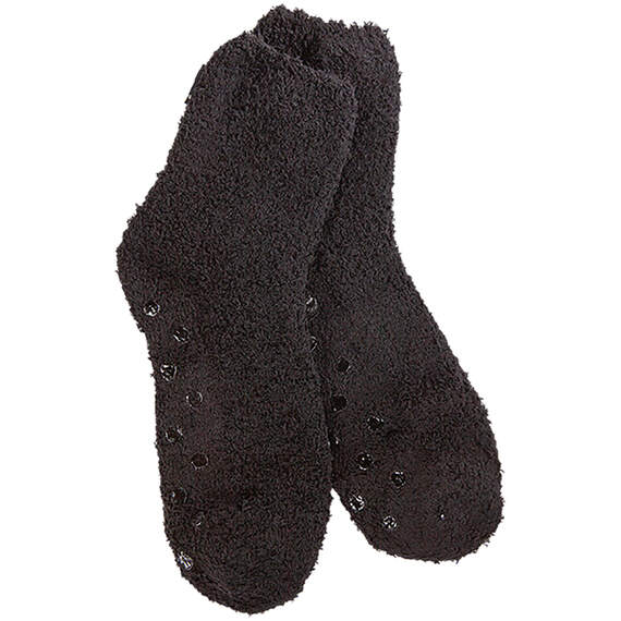 Crescent Sock Company Black Cozy Quarter Socks With Grippers, , large image number 1