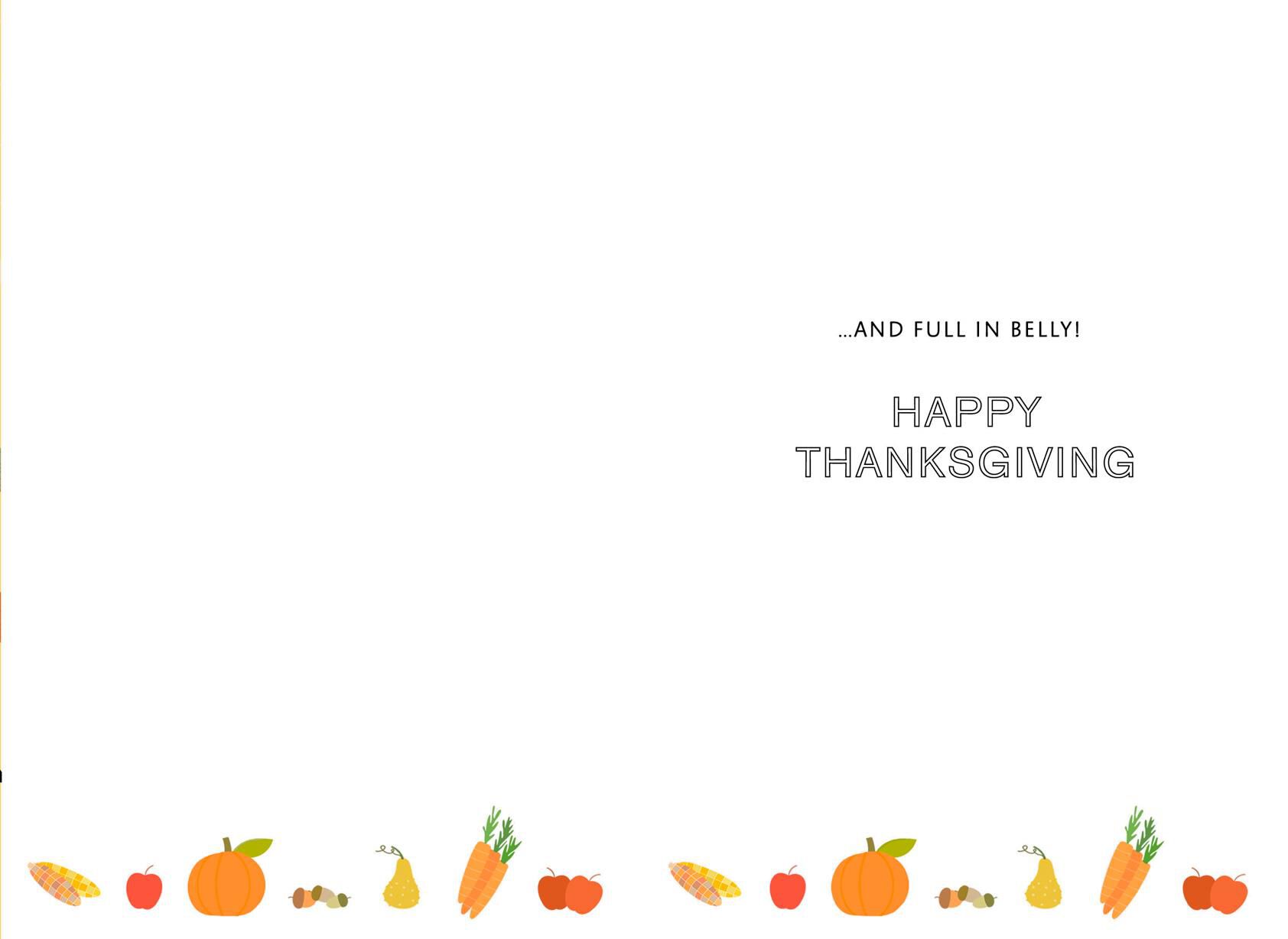 Thankful Heart, Full Belly Thanksgiving Card