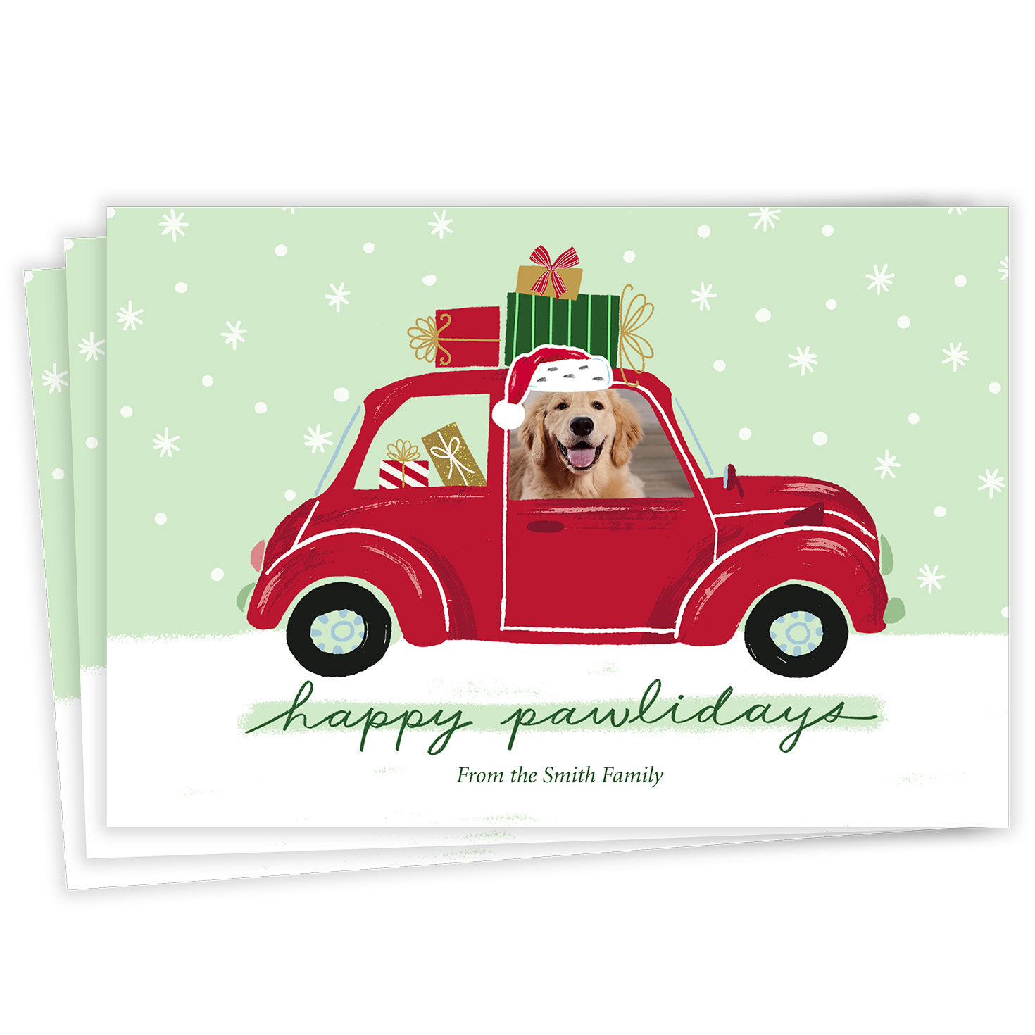 Happy Pawlidays Flat Holiday Photo Card From Pet