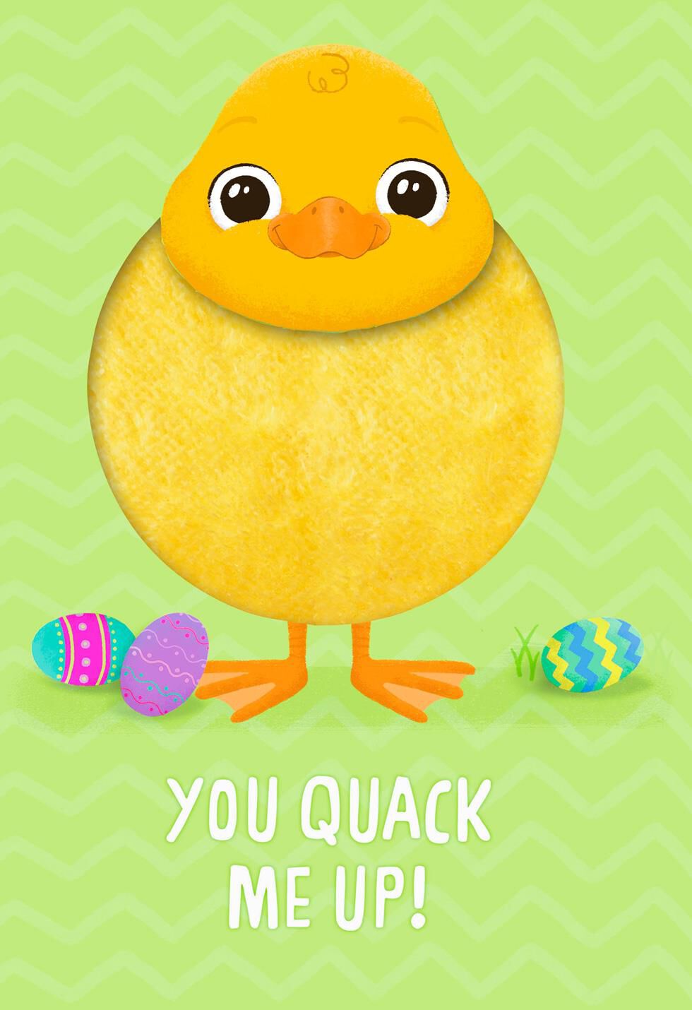 Fuzzy Duckling Quack Me Up Easter Card for Kids