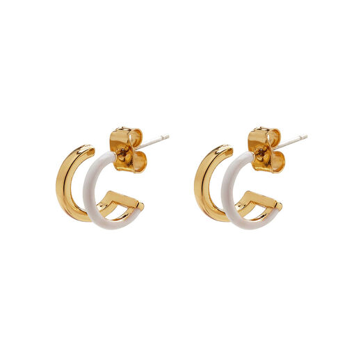 Pura Vida Double Hoop Huggies Earrings, 