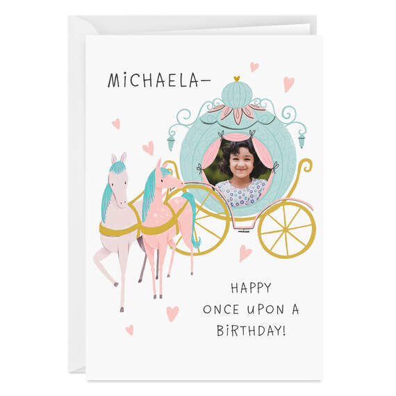 Personalized Princess Theme Photo Card for Kid