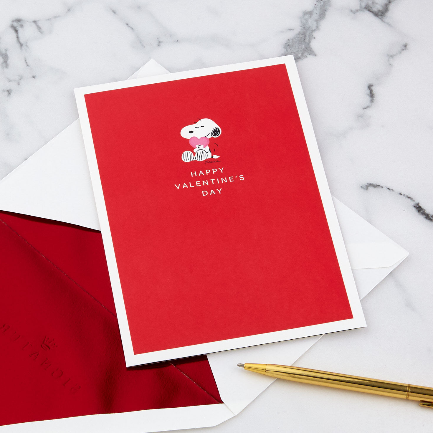 Snoopy and Peanuts Gang 3D Pop-Up Valentine's Day Card Card and Envelope with pen image number 7