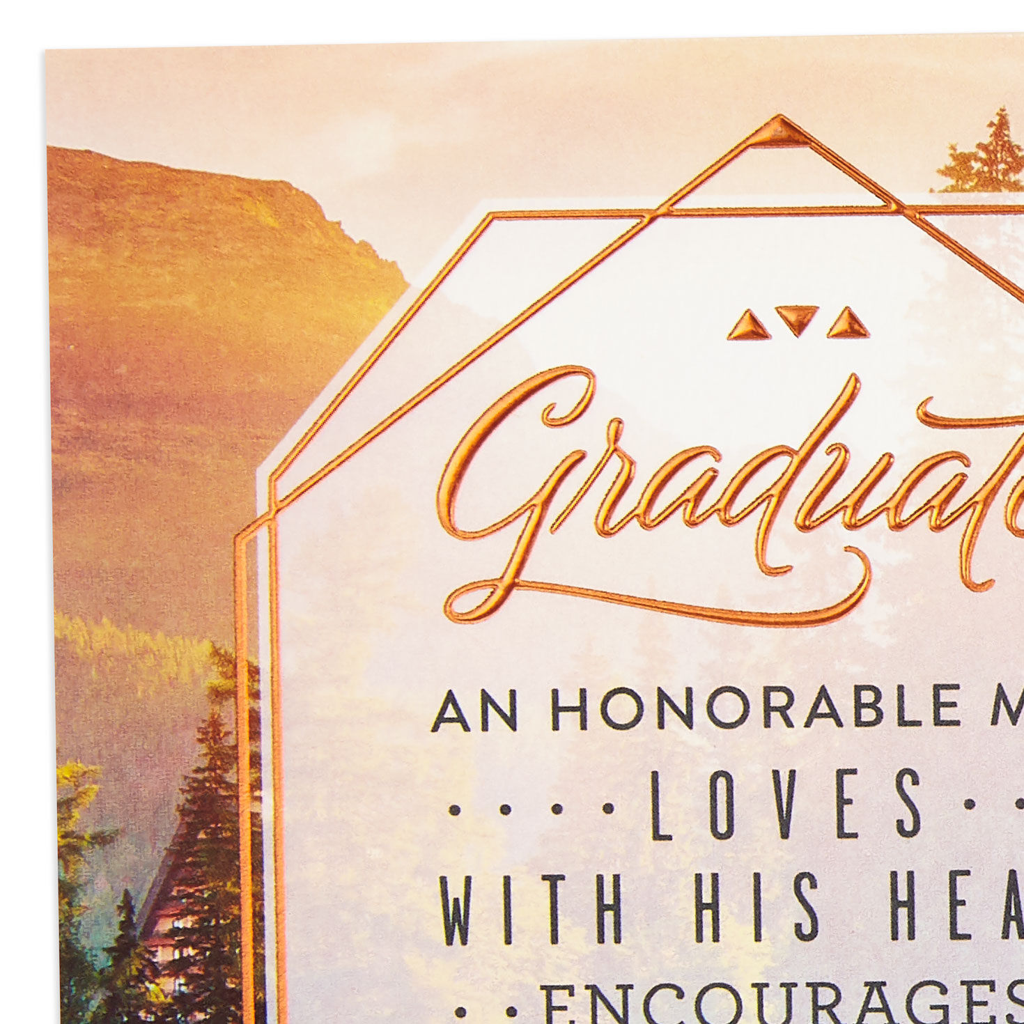 Nature Scene Religious Graduation Card for Man Card Front Detail image number 5