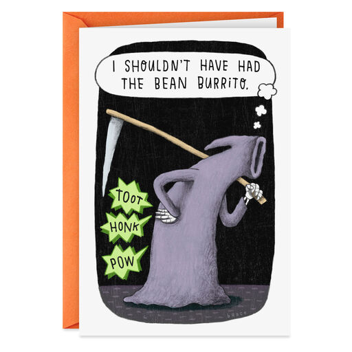 Farting Grim Reaper Funny Halloween Card, 