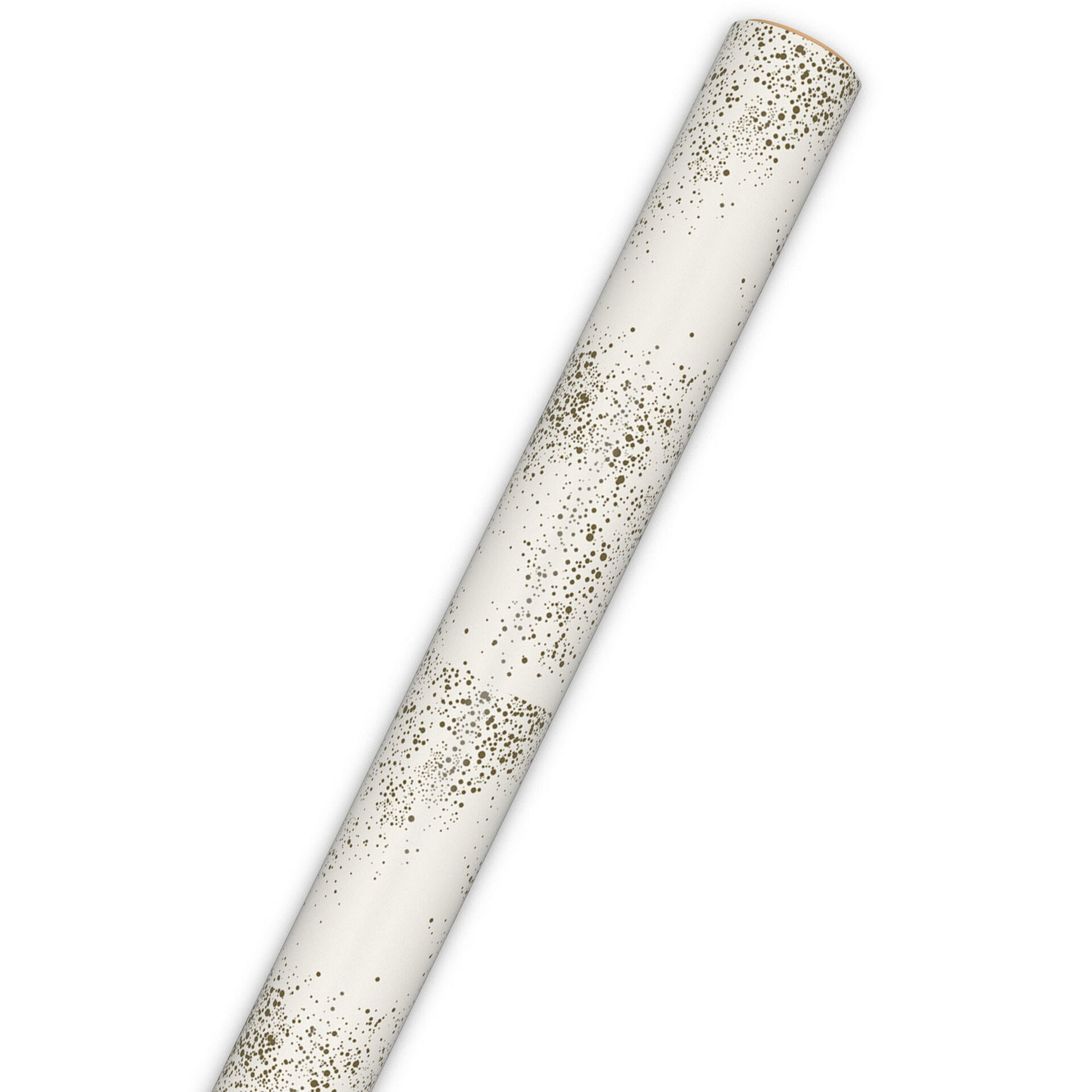 Gold Paint Splatter on Cream Wrapping Paper, 20 sq. ft. Wrapping
