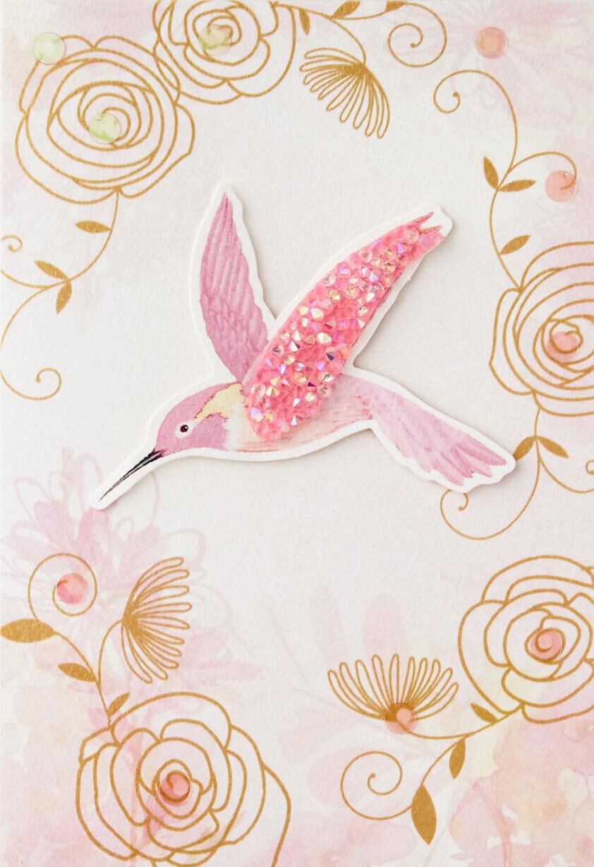 Pink Hummingbird Mother's Day Card