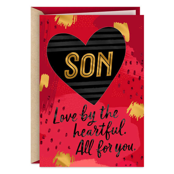 Love By the Heartful Valentine's Day Card for Son, , large image number 1