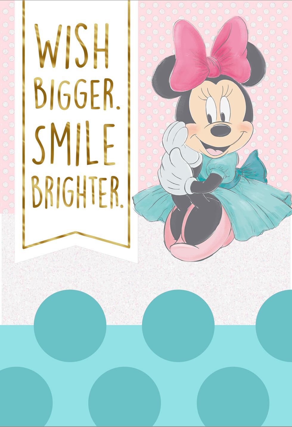 Disney Minnie Mouse Wish Bigger Birthday Card