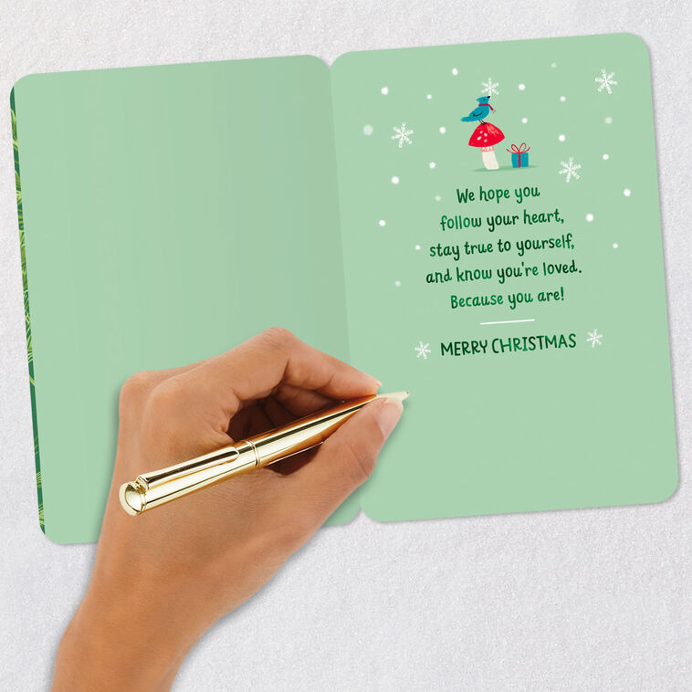 Gnome and Mushroom Granddaughter Christmas Card Signing card image number 6