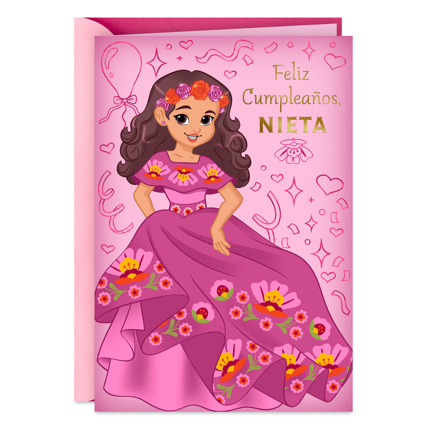 Granddaughter, You're a Princess Spanish-Language Card With Coloring Page