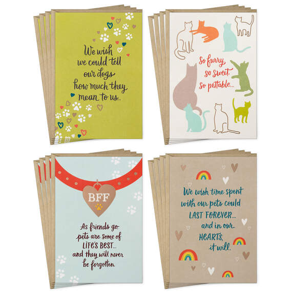 Loss of Pet Assorted Sympathy Cards, Pack of 16