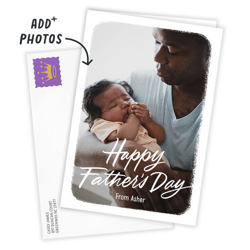 Personalized White Frame Father’s Day Photo Card, 