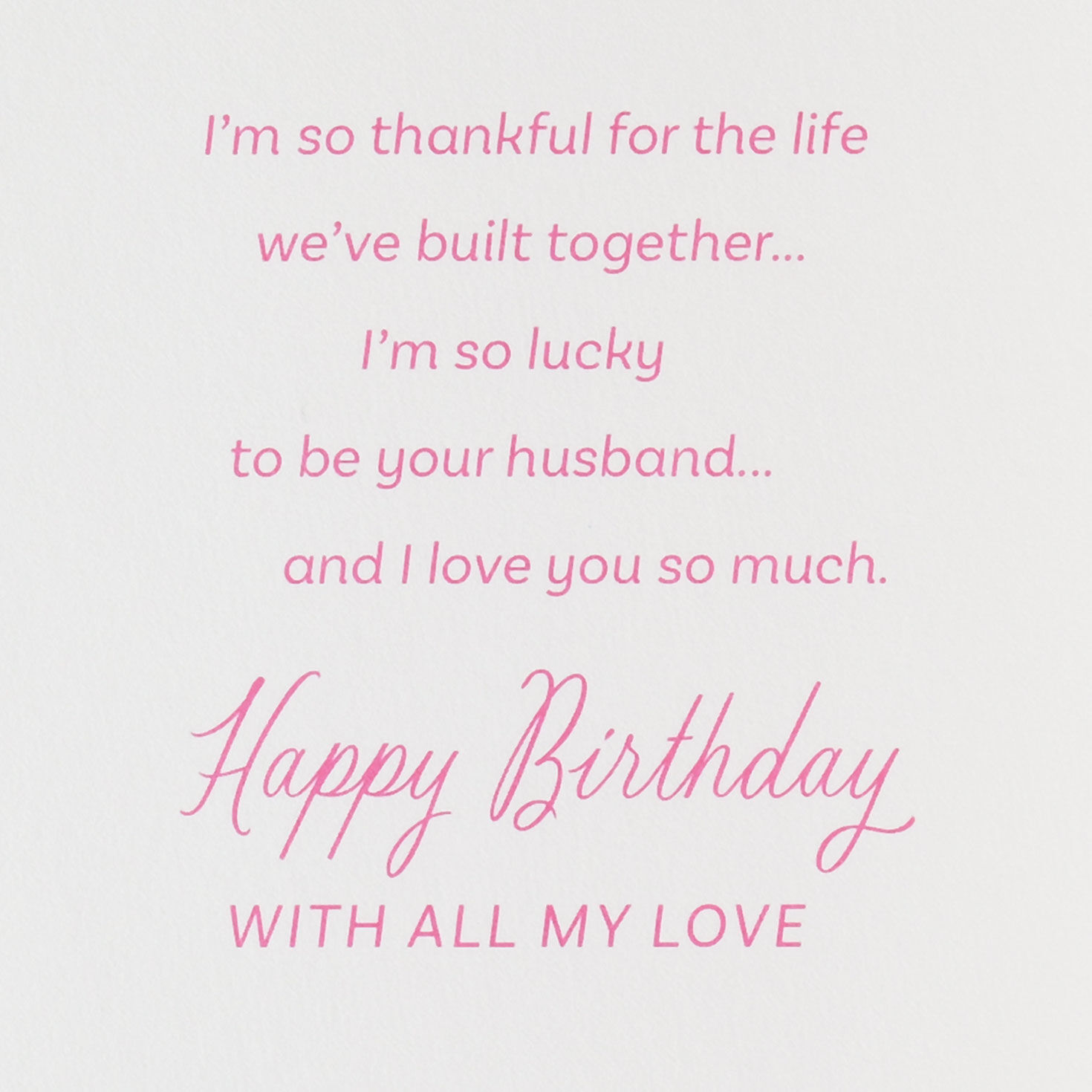 Heart, Butterfly and Flowers Wife Birthday Card Sentiment image number 3
