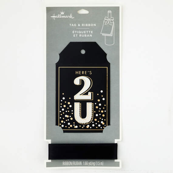 Black and Gold Large Gift Tag and Ribbon Set, , large image number 7