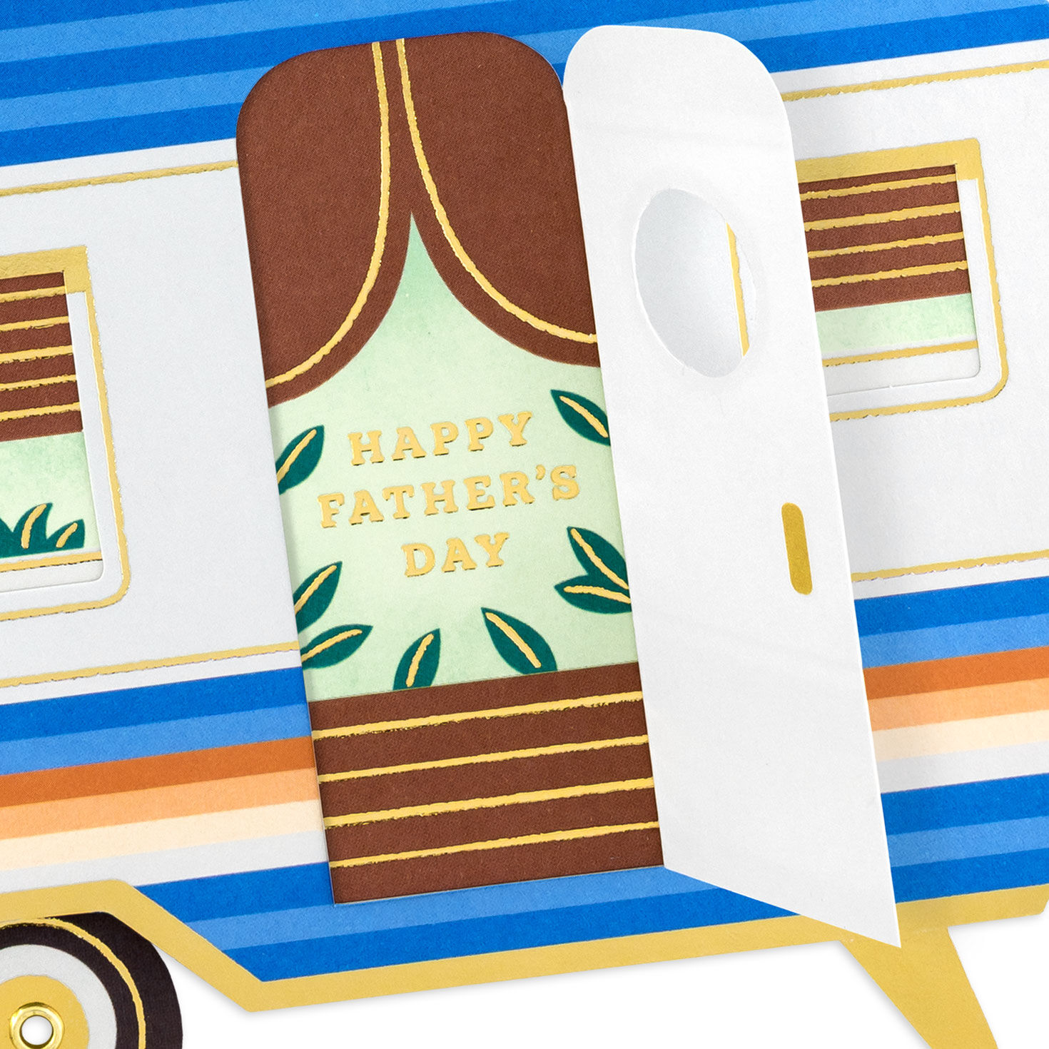 Retro Camper Paper Craft Father's Day Card for Dad Card Front Detail image number 4